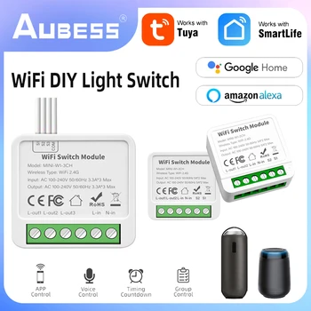 Tuya/ WiFi Mini Smart Switch Модуль 2/3/4-Полосного Управления Модулем Автоматизации Умного Дома Работа С Alexa Google Home Alice Smart Life