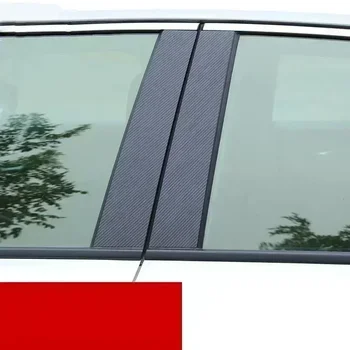 6 шт. Отделка наружных стоек автомобильных окон, дверей, наклейки на колонны из углеродистой сажи BC для Mitsubishi Outlander 2013-2021 Аксессуары