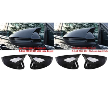 Черное Боковое Зеркало Заднего Вида, Крышка Зеркала Заднего Вида, Бычий Рог Для Golf 8 MK8 GTE GTD-R-Line 2020 2021
