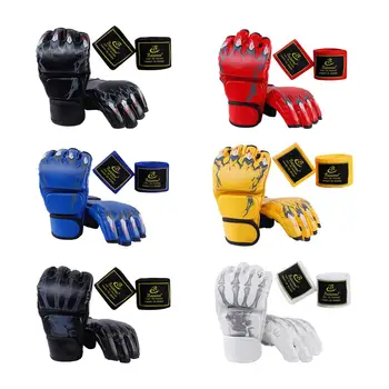 Боксерские перчатки на полпальца, перчатки для ММА, защита рук, перчатки для ММА, профессиональные боксерские перчатки, спарринговые перчатки для боксерской груши
