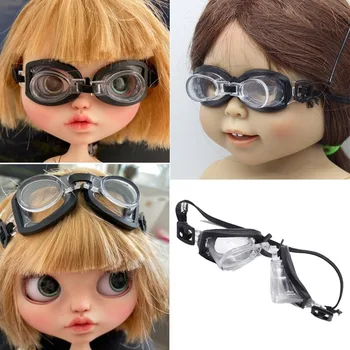 Очки для плавания для кукол из искусственной кожи Модные 1/6 BJD Куклы Очки для плавания для кукол Очки для дайвинга Коробка для очков