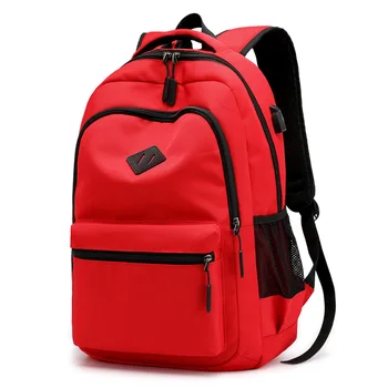 Многофункциональные мужские 15-дюймовые рюкзаки для ноутбуков, модные водонепроницаемые дорожные рюкзаки, мужские школьные сумки Mochila, ярко-красный рюкзак