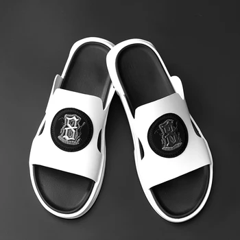итальянские мужские сандалии, тапочки из натуральной кожи 2023, летняя пляжная обувь для прогулок на открытом воздухе, мужская римская обувь ручной работы с закрытым носком, большая