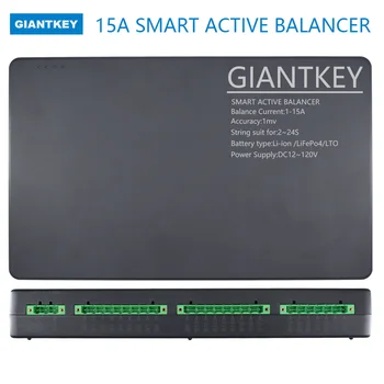 GIANTKEY Smart Активный баланс тока 15A Li-ion /LiFePO4 / LTO 12V 24V 36V 48V 72V 84V Поддерживает BT / APP 120A 150A 200A 250A 500A