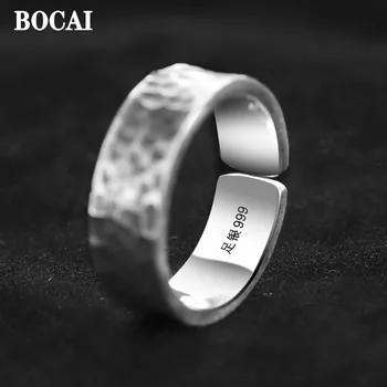 Ювелирные аксессуары BOCAI New Real S999 из серебра, простое модное мужское кольцо в стиле панк, изысканный подарок на день рождения