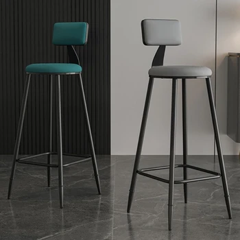 Дизайнерские Кухонные обеденные стулья, Маникюрная стойка, Черная минималистичная Высокая скамья, Современные столы для завтрака, Барная стойка, Мебель для дома