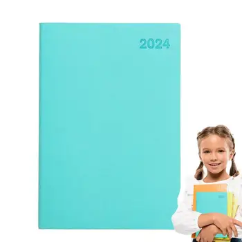 Блокнот для планирования мероприятий из искусственной кожи, портативный блокнот на 150 страниц на 365 дней, 2024 Журнал для планирования расписания