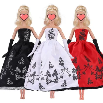 Кукольная одежда Кукольная одежда Платье принцессы с вышивкой Платье принцессы 30 см Кукольная одежда Красная Плюшевая Кукла Аксессуары 1/6 Кукла