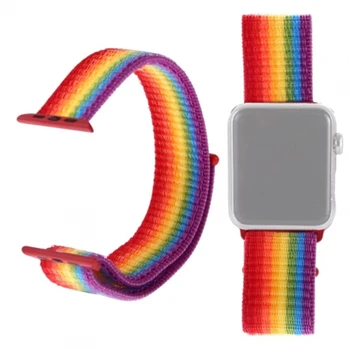 Совместимый ремешок для APPLE Watch 1 2 3 38 мм / 4 5 6 SE 40 мм Rainbow # Apple WATCH Series 1-38 мм (A1802)
# Apple Watch Series 2 - 38 мм (A1757)
# Apple Watch Series 3 - 38 мм (A1858, A1860, A1889, A1890) 
♪
