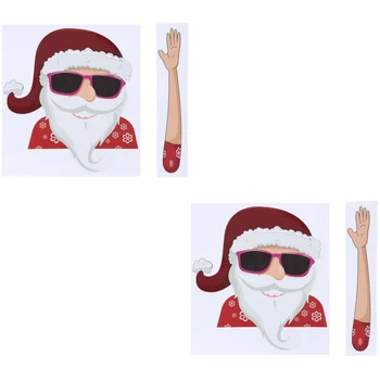 2 шт Креативная наклейка на стеклоочиститель Санта-Клауса, Нежная наклейка на лобовое стекло автомобиля, машущая рукой, наклейка на стеклоочиститель, украшение автомобиля (стиль 5)