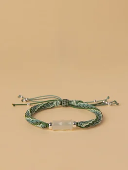 Бамбуковый браслет из белого нефрита, мужской и женский тканый браслет в подарок