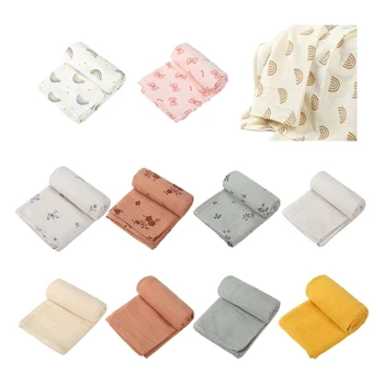 Легкое хлопчатобумажное детское пеленальное одеяло для новорожденных Хлопчатобумажная накидка для нежных прикосновений