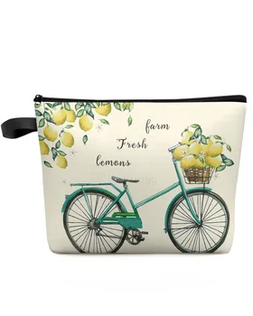 Фруктовый Лимонный Велосипед, косметичка, сумка для путешествий, женские косметические сумки, Органайзер для туалета, детский пенал для хранения