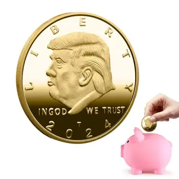 Монета президента Трампа 2024 года Сохранит Золото и Серебряную пластину America Great Eagle President Challenge