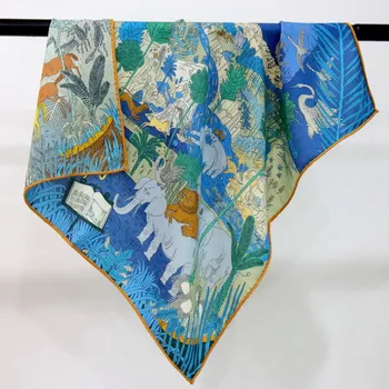 Элитный Элегантный женский шарф с изысканным рисунком, двусторонний качественный шелковый шерстяной шарф с закатанным вручную краем, 70 квадратных метров