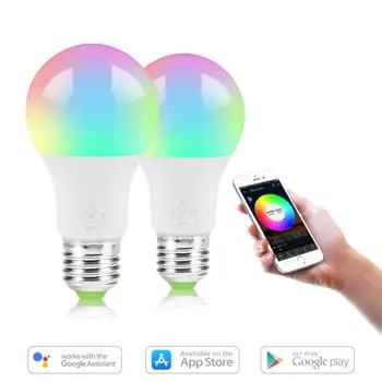 Умная Wifi Лампа E27 с регулируемой яркостью Светодиодная лампа RGB Color Light Приложение WIFI Пульт дистанционного управления через IOS Android для умных домов