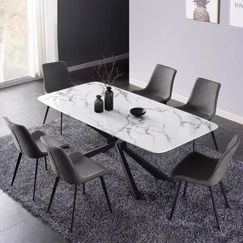 Белый Кухонный обеденный стол в стиле простоты, обеденный стол в ресторане, Набор стульев для бара в скандинавском стиле, мебель для балкона GM