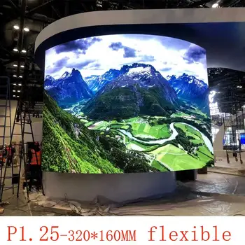 P1.25 Полноцветная внутренняя гибкая экранная панель HD, светодиодный дисплей, матричный модуль RGB, рекламный компьютер, управление телефоном