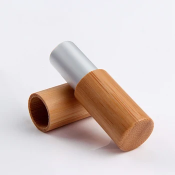 Пустая бамбуковая косметическая упаковка объемом 5 мл Для губной помады С индивидуальным логотипом, Бамбуковая упаковка для бальзама для губ, флаконы для макияжа Оптом