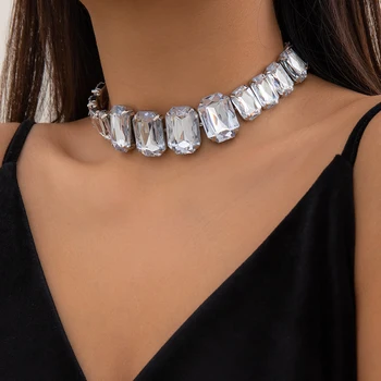 IngeSight.Z Роскошное прозрачное квадратное ожерелье-чокер со стразами для женщин, свадебные украшения для вечеринок, подарки 2023 года