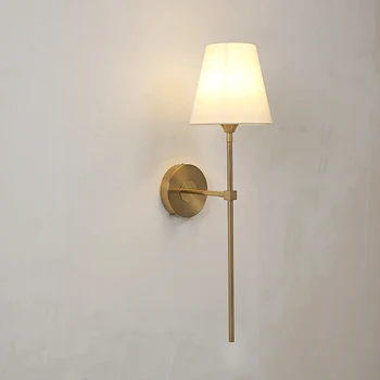 Современный настенный светильник American All Copper, настенные светильники для гостиной, спальни, домашнего декора в стиле лофт, Прикроватные настенные светильники