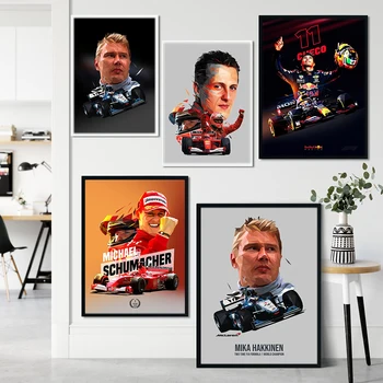Плакат гонщика Формулы-1, Плакат Чемпиона мира Формулы-1, Гоночное украшение, Художественный декор, Роспись стен комнаты, картины на холсте.