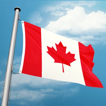 Национальный флаг Канады 3 фута x 5 футов, развевающийся баннер из полиэстера 150* 90 см, изготовленный на заказ по всему миру, Двойное проникновение на открытом воздухе по всему миру
