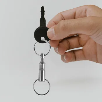 Разъемные кольца для ключей, легко отсоединяемые, двойная Пружинная Защелка, отдельная Цепочка для ключей, Аксессуар для ключей