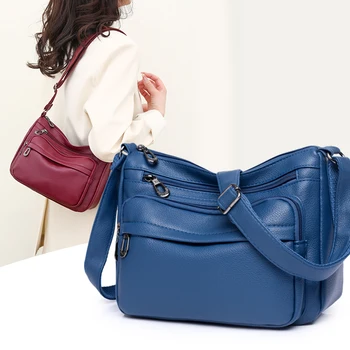 Роскошные кожаные сумки, Новые Женские сумки-мессенджеры, Дизайнерская Высококачественная сумка через плечо, Женский саквояж, Женская сумка-мессенджер