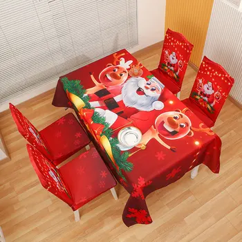 Чехол для стула Рождественский декор в столовой с принтом Санта-Клауса, Гнома и Снежинки, Чехлы для офисных стульев, Съемный чехол для сиденья стула