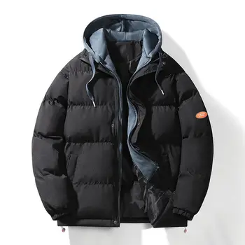 Мужское толстое теплое Красочное пальто с подкладкой, зимняя куртка 2023, мужская уличная одежда, парка в стиле хип-хоп, Корейская Черная одежда, пуховики