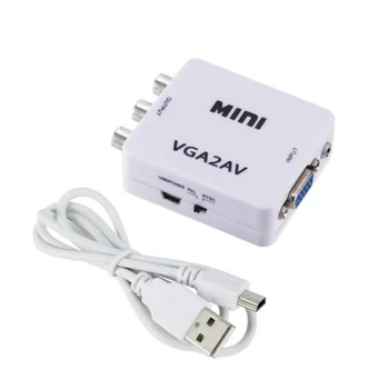 Аудио конвертер Mini VGA в AV RCA Адаптер VGA2AV/CVBS для ПК с телевизором высокой четкости
