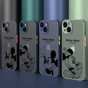 Мягкий Бампер с Милым Микки и Минни Маус Чехол для Apple iPhone 11 Pro Max 13 14 Plus XR 7 6S Plus 12 Mini SE 8 XS X XS Max