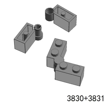 MOC Bricks 3830 + 3831 Шарнирный Кирпич 1 X 4 Поворотных Основания и Верха Для Соединения Блоков DIY Enlighten, Совместимых с Assembles Particle