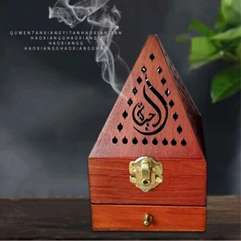 Антикварная коробка для ароматерапии, украшение для дома в китайском стиле, для гостиной, Пирамидальная форма, Выдалбливают Конус, Курильница для благовоний