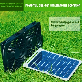Солнечный вытяжной вентилятор мощностью 10 Вт 6 В, 4-дюймовый мини-вентилятор с питанием от солнечной панели, вытяжка воздуха для собаки, курятника, фургона, теплицы, вентилятора
