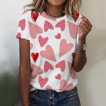Женские футболки в тон паре, футболки для бойфренда, футболки для влюбленных Повседневные топы на День Святого Валентина для отпуска-Graphic camiseta