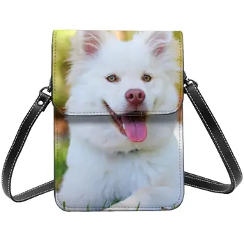 Сумка с изображением собаки, белое милое животное, уличная женщина, Женские сумки, подарки, Забавный Кожаный кошелек