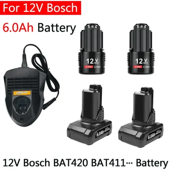 12V Bosch 6Ah Литий-ионный BAT420 BAT411 Сменный Аккумулятор для Bosch BAT411 BAT412 BAT413 BAT414 Аккумулятор 10,8 V Аккумуляторные Электроинструменты