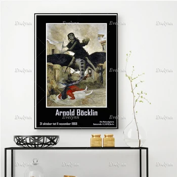 Винтажный Французский выставочный плакат 1968 года для работ Арнольда Боклина-Домашний Декор, Принты, Настенное искусство, холст, Украшение гостиной