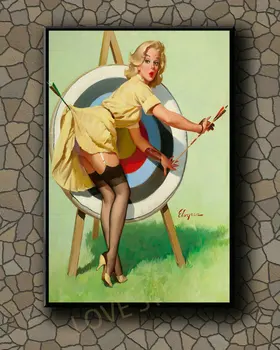 P220 Винтажная красивая девушка в стиле Пин-ап, классическое изображение, плакат из шелковой ткани, художественный декор, картина в помещении, подарок