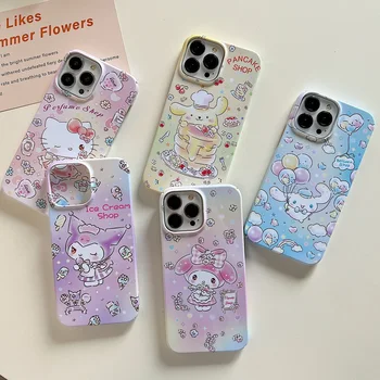 Фантастический Цветной Жесткий Чехол Для iPhone 14 Plus 11 12 13 Pro Max Cute Sanrio Kitty Melody Cinnamoroll PomPomPurin Kuromi Cover
