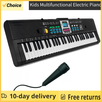 61 Клавиша, цифровая музыка, электронное пианино, клавиатура, пианино для детей, многофункциональное электрическое пианино с функцией микрофона для начинающих