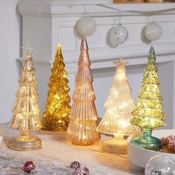 Рождественский креативный подарок для старших, Светящееся Прозрачное Украшение для рабочего стола в виде Рождественской елки