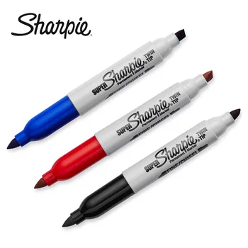 3 цвета Sharpie Double Paint Marker 2 мм и 5 мм Водонепроницаемый перманентный художественный маркер без пыли, канцелярские принадлежности для творчества, рисования