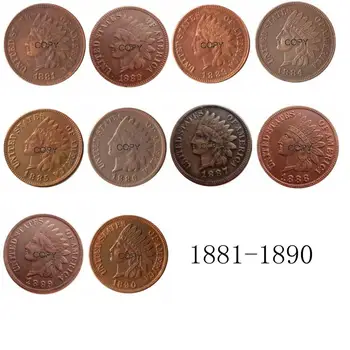 Голова индейца 1881-1890 годов выпуска Копировальные монеты из центовой меди