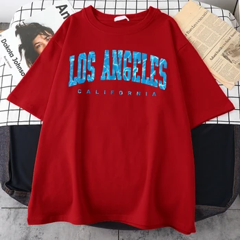 Лос-Анджелес, Калифорния, Морская Рябь На поверхности, Дизайнерская Хлопковая футболка, Трендовая Свободная Футболка, Модная Повседневная Футболка, Уличные Футболки