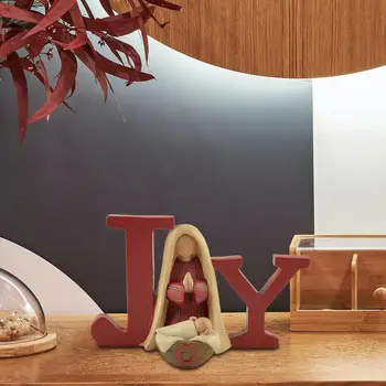Рождественская фигурка Joy, Украшение Рождественского стола, Декоративное настольное украшение для стола, праздничный стол в помещении, Домашний декор