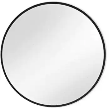 Традиционное пластиковое круглое настенное зеркало 18 дюймов, черное