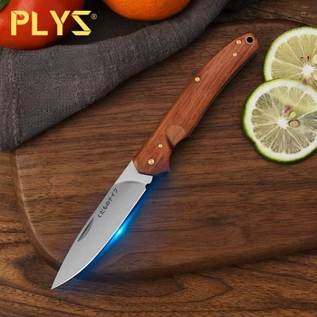 PLYS-Складной нож из нержавеющей стали, бытовая деревянная ручка, многофункциональный нож для фруктов, портативная дыня небольшого размера